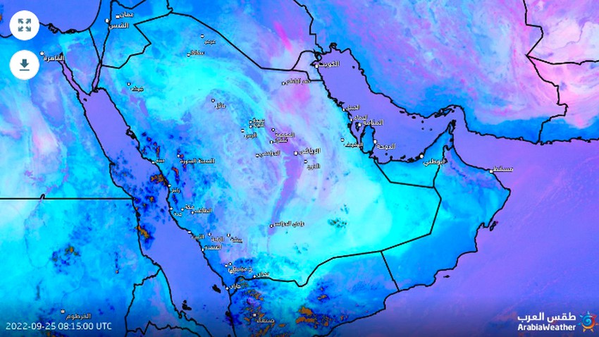 السعودية -12:15م | موجة الغبار بدات تأثيرها على شرق ووسط المملكة وتنبيه من تزايد كثافتها الساعات القادمة