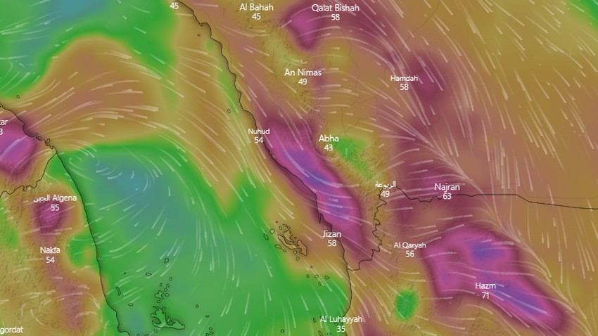La météo arabe met en garde contre le renouvellement de la poussière saisonnière aujourd&#39;hui à Jizan, Asir et sur les côtes aujourd&#39;hui