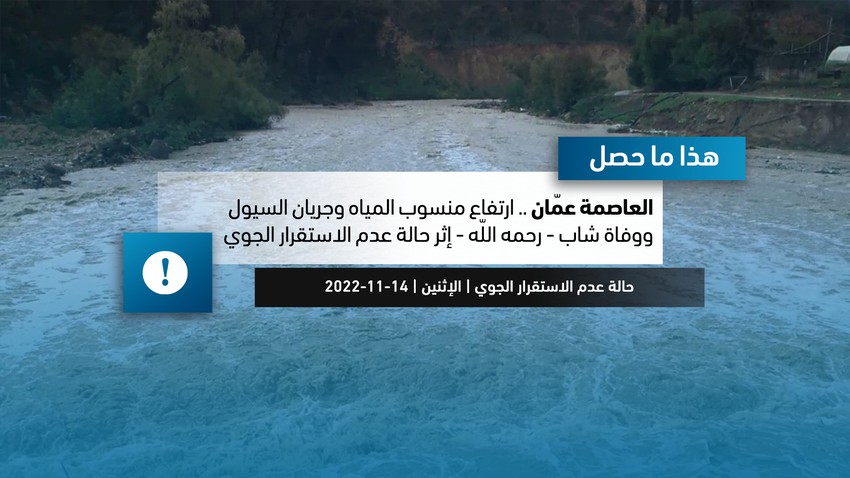 الأردن | ارتفاع منسوب المياه وجريان السيول ووفاة شاب .. هذا ما حصل في العاصمة عمّان نتيجة حالة عدم الاستقرار الجوّي يوم الإثنين