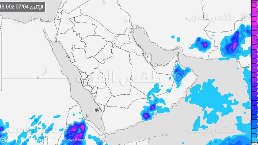 sous surveillance | Le centre américain GFS s&#39;attend à un flux d&#39;humidité tropicale en provenance de la mer d&#39;Oman début juillet, apportant de la pluie sur 3 pays du Golfe. Détails préliminaires