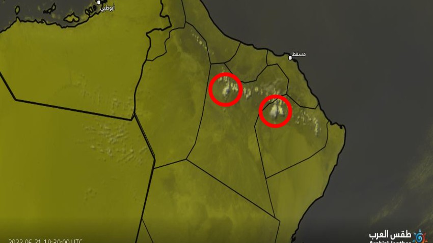 Oman - Update 3:00 pm: The start of local formations activity on the Hajar Mountains, with chances of thunderstorms in the coming hours