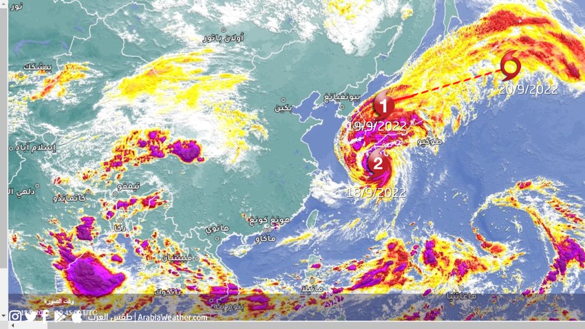 إعصار  Nanmadol يضرب اليابان الآن بامطاره الشديدة ورياحه العاتيه
