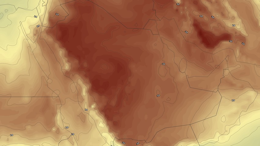 الخليج العربي | درجات حرارة قياسية وأحوال جوية غير مُستقرة وسيول مُحتملة في بعض الاجزاء الأيام القادمة 