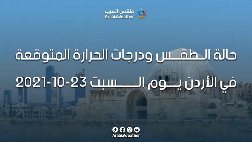 Conditions météo et températures attendues en Jordanie le samedi 23-10-2021