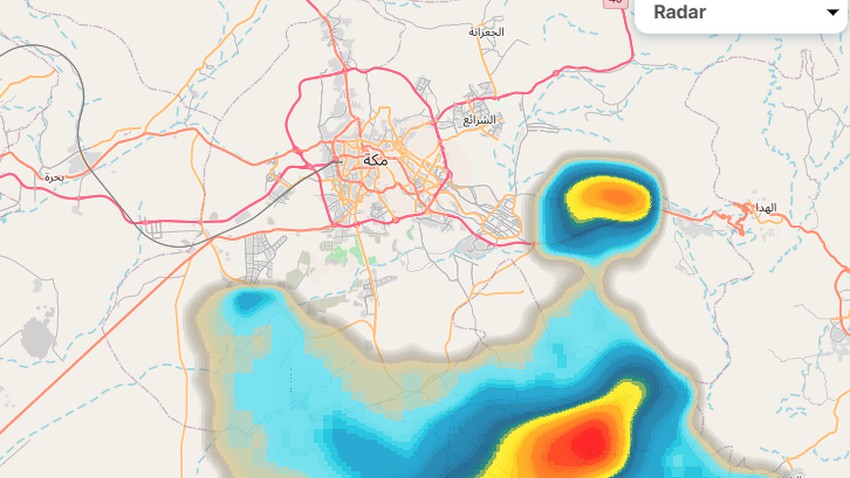 السعودية - 5:00م | مراقبة سحب رعدية بدأت تتشكل جنوب شرق مكة المكرمة