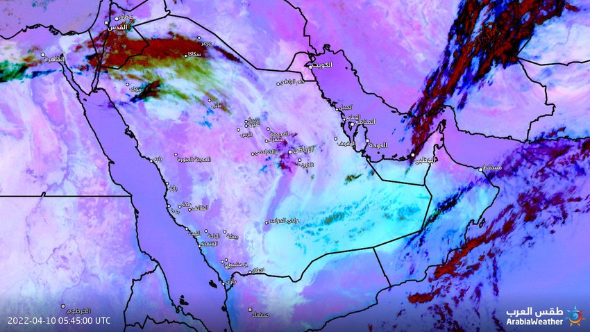 السعودية | تبقى المملكة تحت تأثيرات بقايا الموجة الغبارية اليوم و أجواء مُغبرة بشكل متفاوت في العديد من المناطق