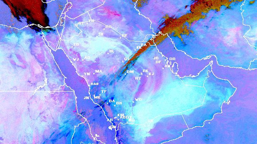 المركز الوطني للأرصاد السعودية : بلغت سرعة الرياح أكثر من 45كم/ساعة وتسببت بإثارة الأتربة في العديد من المناطق