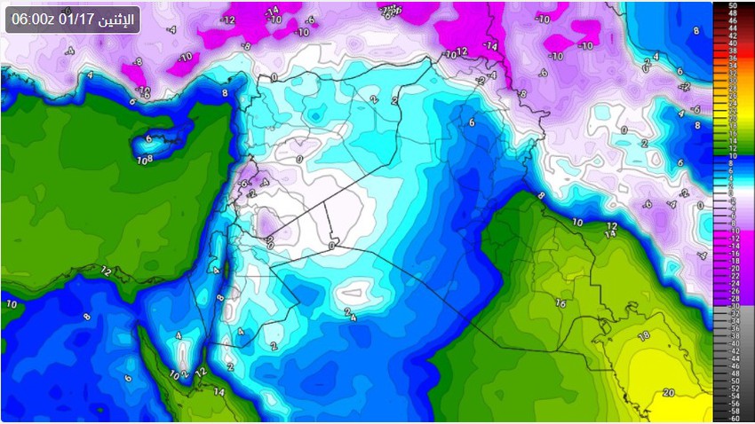 الأردن | مُنخفض جوّي جديد يوم الأحد مُصنف من الدرجة الثالثة ومُترافق مع موجة واسعة النطاق من الجليد