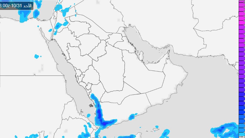 السعودية | توقعات باشتداد الأمطار مُجدداً يوم الأحد على مرتفعات جازان وعسير والباحة