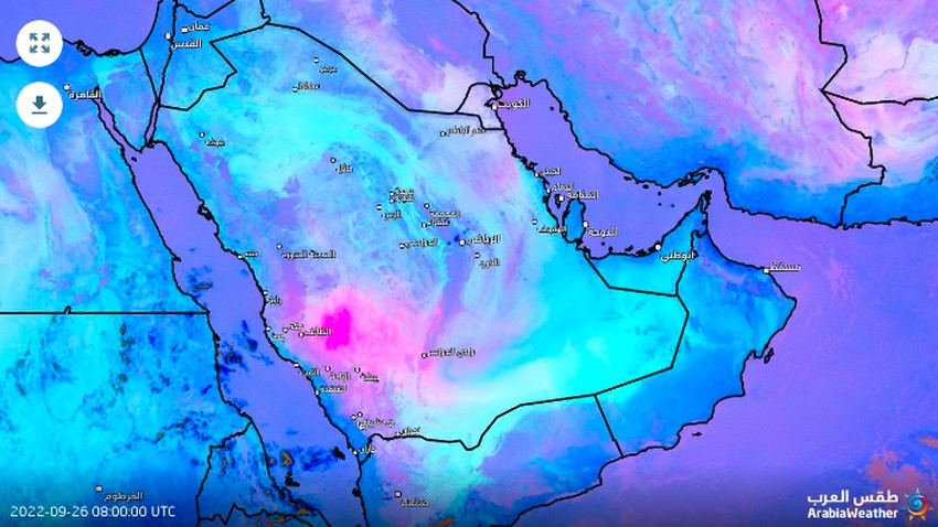 صدر الآن - السعودية | غبار العراق يقطع مئات الكيلومترات ويبدأ تأثيره على غرب المملكة! 