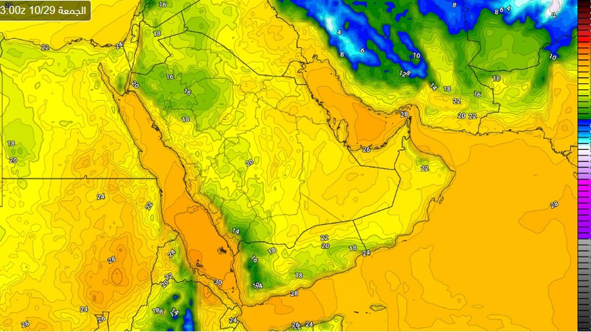 Riyadh: The temperature drops to the early thirties at the beginning of the week