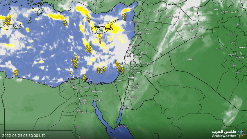 الأردن | المُنخفض الجوي يقترب تدريحيًا من المملكة وتوقعات بهطول الأمطار والبَرَد الساعات القليلة القادمة
