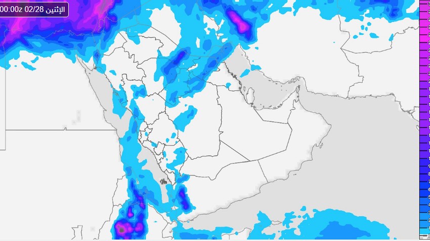 important | New weather fluctuations and rain cover many areas during the weekend.. Details