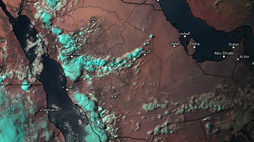 Update 6:30 p.m.: A majestic view of cumulus clouds before sunset along the western highlands of the Kingdom