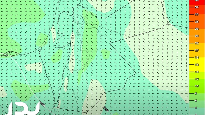 ارتفاع على درجات الحرارة واستمرار هبوب الرياح الشرقية الأحد | ارتفاع على درجات الحرارة واستمرار هبوب الرياح الشرقية