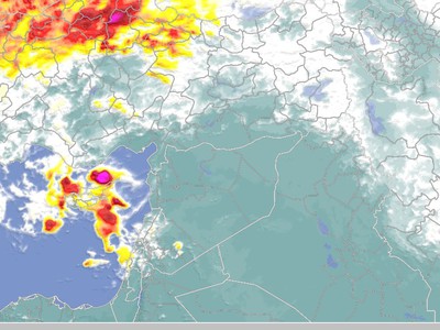 رصد سحب رعدية مثقلة بالأمطار الغزيرة والبرد تؤثر على سواحل سوريا ولبنان في الوقت القادم