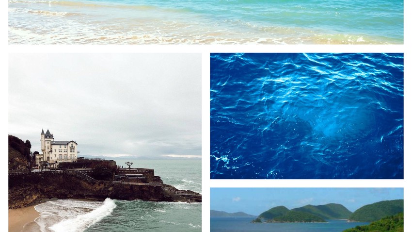 Why do the colors of sea water vary around the world