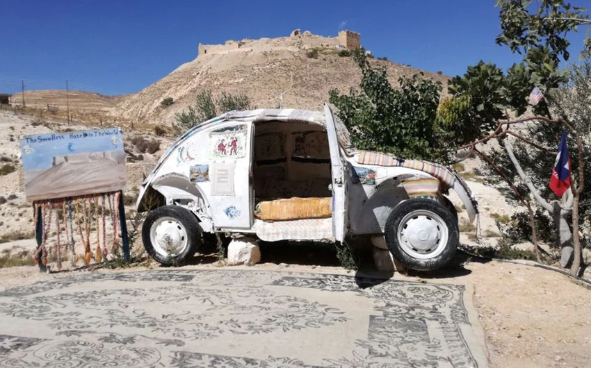 Pictures .. A Jordanian Volkswagen is the smallest hotel in the world