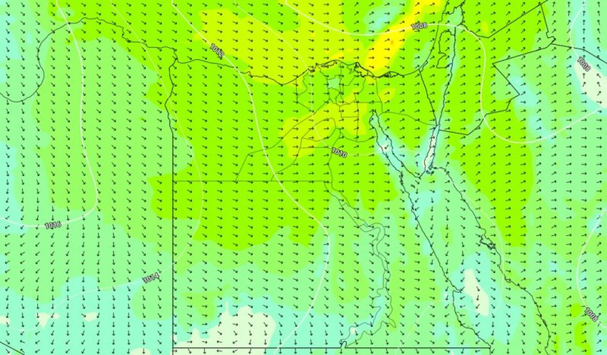 الرياح النشطة يوم الجمعة 6-3-2020 مصر