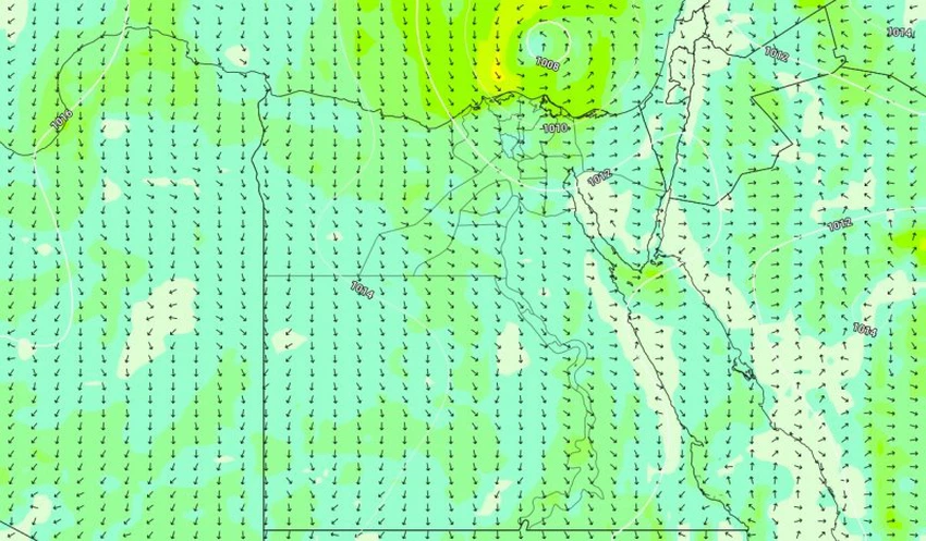الضغط الجوي والرياح ليوم الخميس 24-10-2019