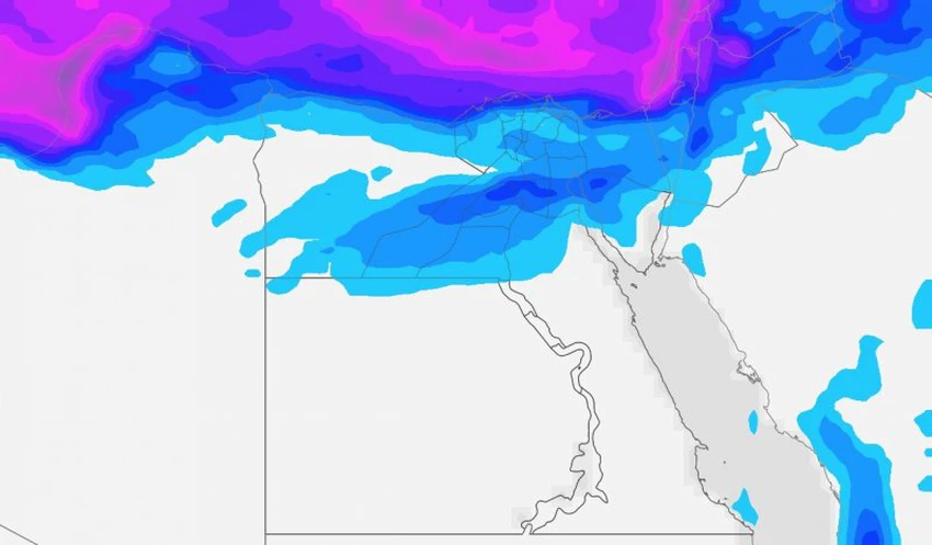 الهطول الكلي للأمطار خلال الحالة الجوية