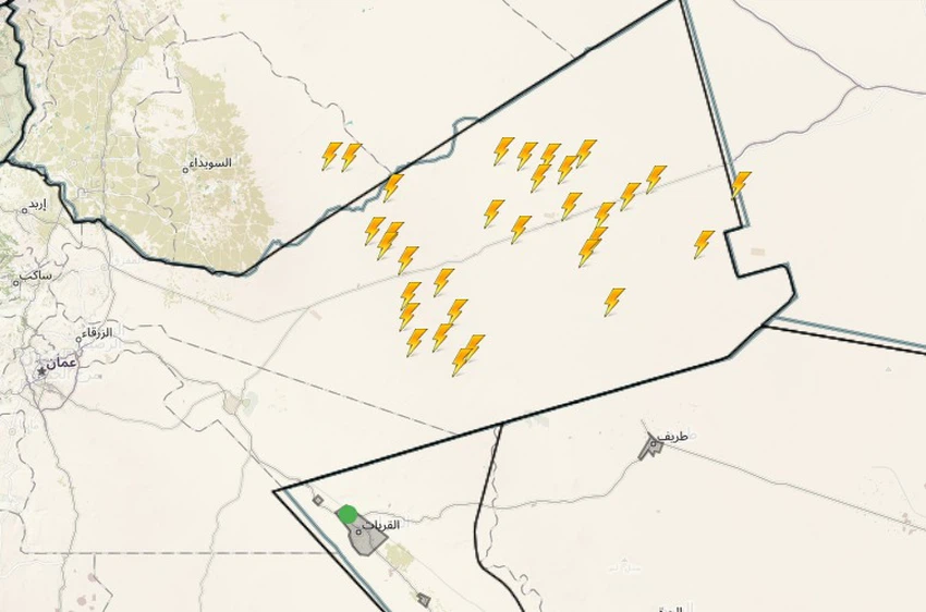 عواصف رعدية على أجزاء واسعة من البادية الشرقية