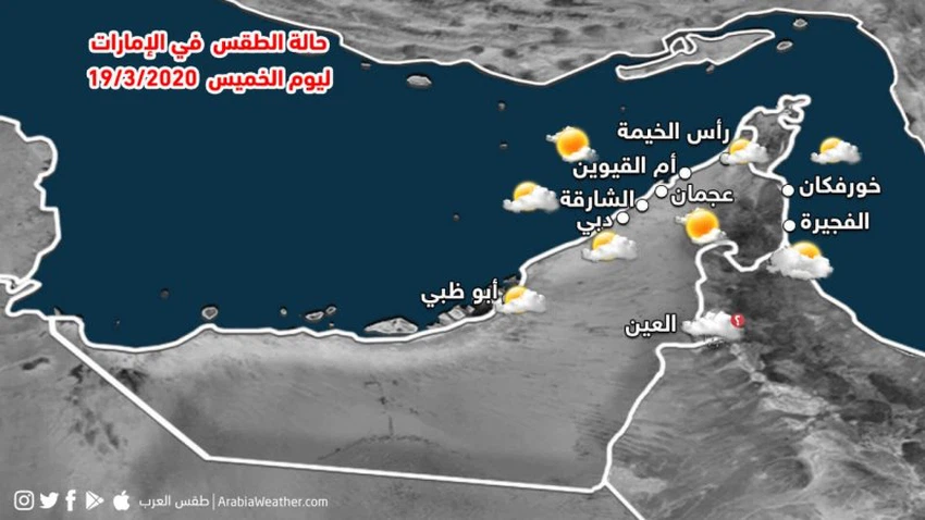 Emirates | Weather forecast and temperatures for Thursday 3/19/2020