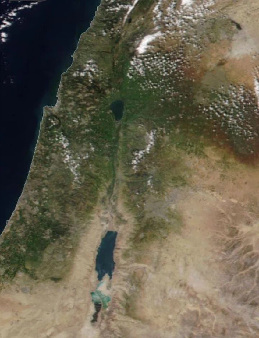 صور الأقمار الاصطناعية تُظهر فرق كبير في الغطاء النباتي شمال ووسط الأردن بين شباط 2024 وشباط 2023 طقس العرب