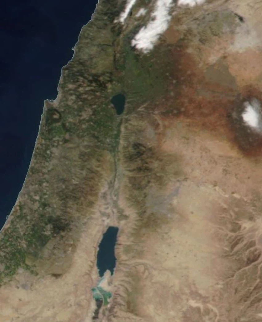 صور الأقمار الاصطناعية تُظهر فرق كبير في الغطاء النباتي شمال ووسط الأردن بين شباط 2024 وشباط 2023 طقس العرب