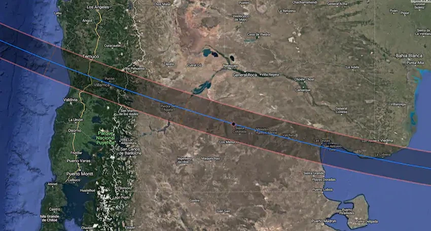 Chile and Argentina in total solar eclipse